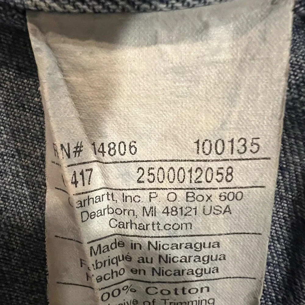 Carhartt Jeans Mens 44x32 Original Fit Carpenter‎ Baggy Medium Wash Denim Blue
